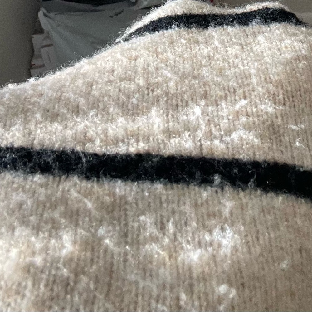 Striped Beige and Black Sweater - Picture 5 of 6